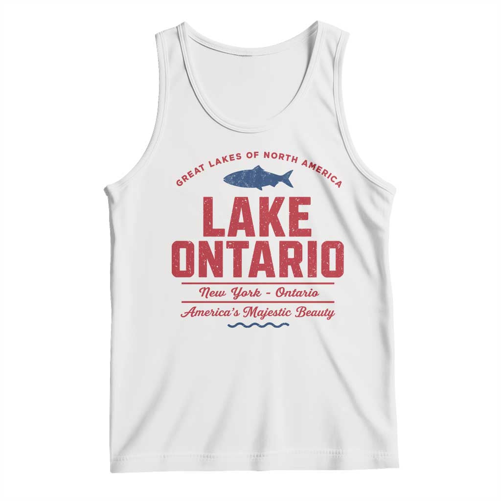 Vintage Lake America Funny Ontario USA Canada Graphic Tank Top Retro Style The Great Lakes