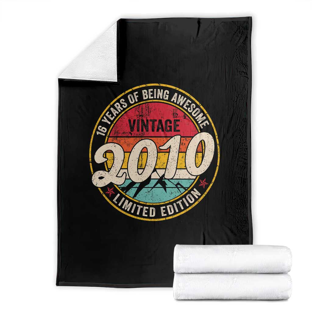 16th Birthday Throw Blanket Vintage 2010 Limited Edition Funny 16 Year Old Gift