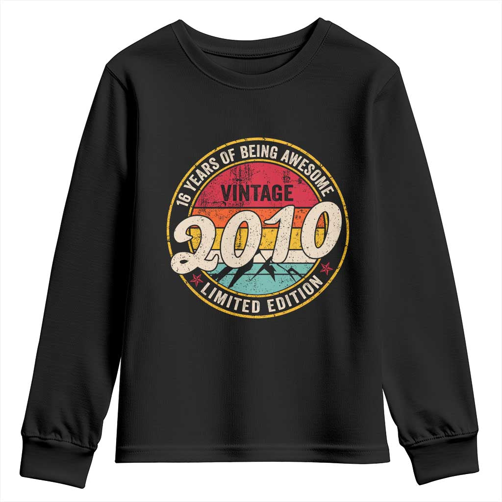 16th Birthday Youth Sweatshirt Vintage 2010 Limited Edition Funny 16 Year Old Gift