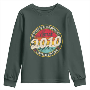 16th Birthday Youth Sweatshirt Vintage 2010 Limited Edition Funny 16 Year Old Gift