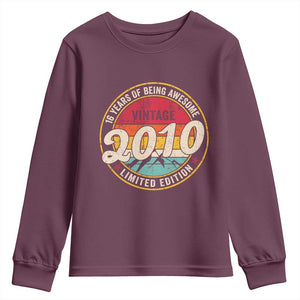 16th Birthday Youth Sweatshirt Vintage 2010 Limited Edition Funny 16 Year Old Gift