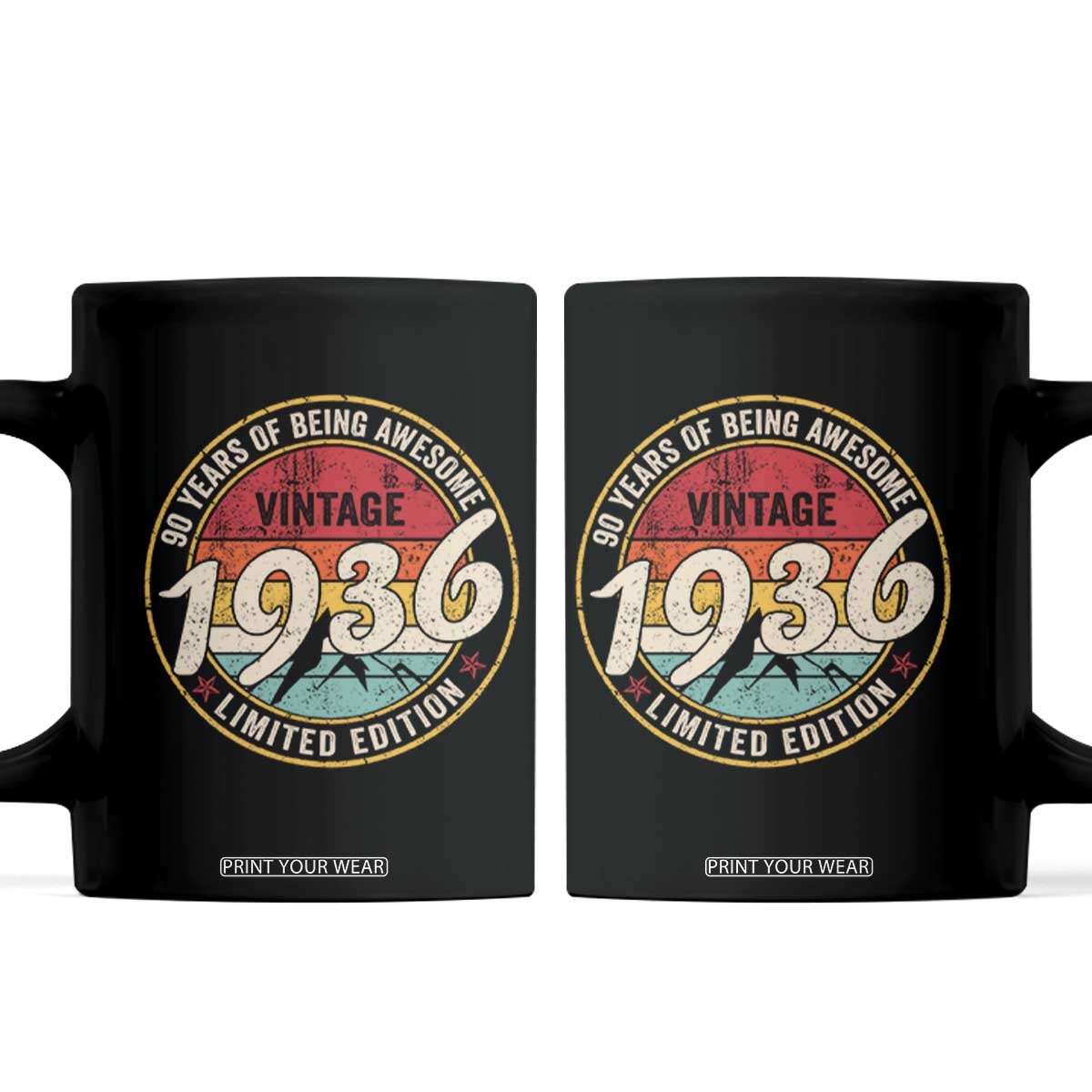 90th Birthday Coffee Mug Vintage 1936 Limited Edition Funny 90 Year Old Gift