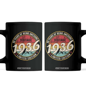 90th Birthday Coffee Mug Vintage 1936 Limited Edition Funny 90 Year Old Gift