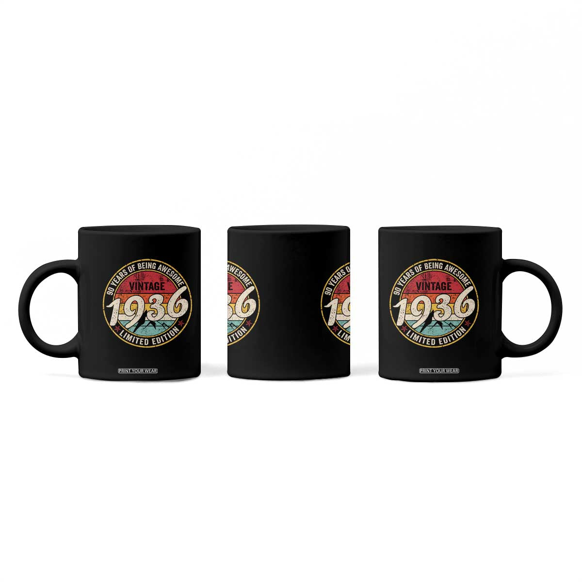 90th Birthday Coffee Mug Vintage 1936 Limited Edition Funny 90 Year Old Gift