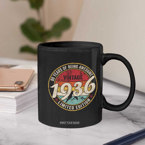 90th Birthday Coffee Mug Vintage 1936 Limited Edition Funny 90 Year Old Gift