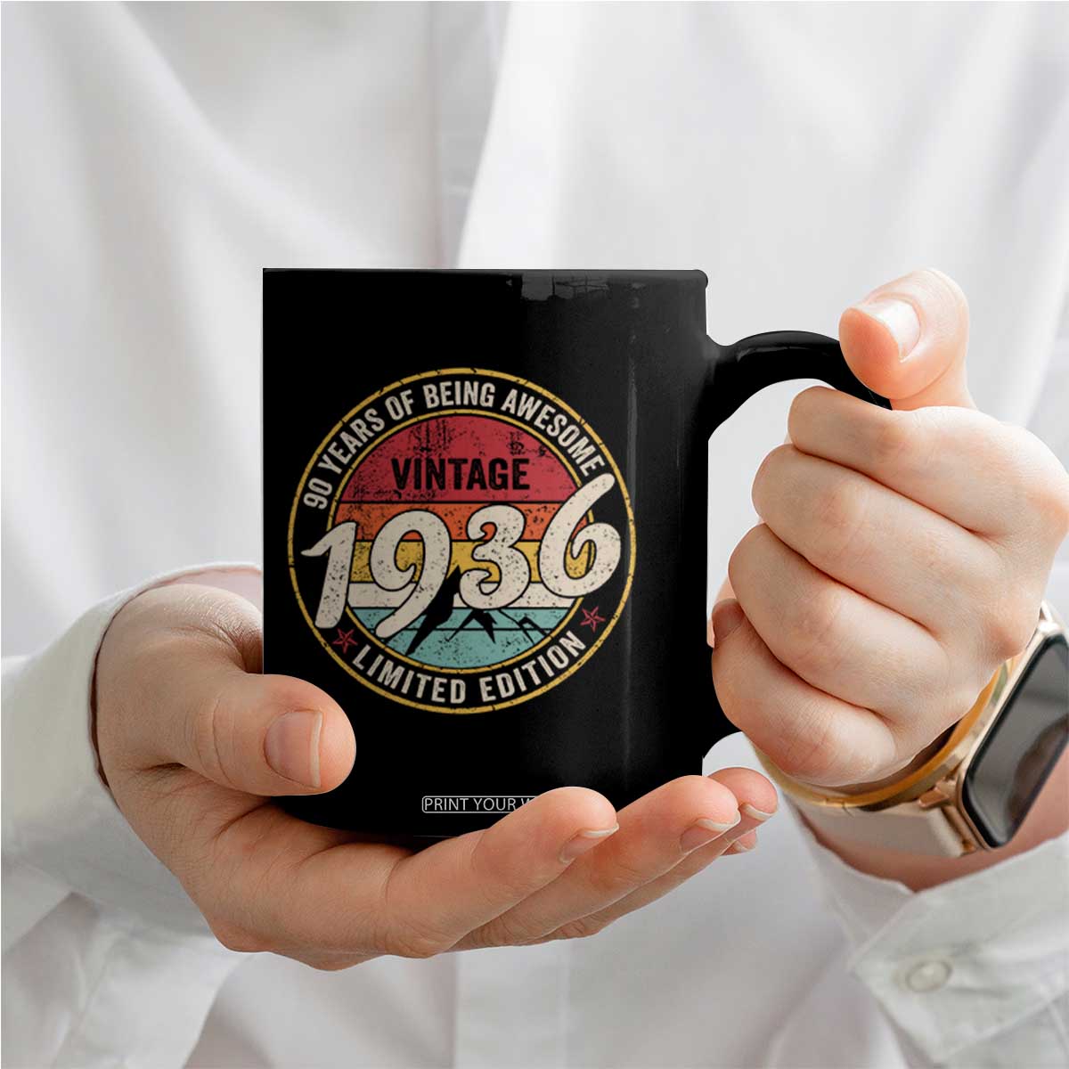90th Birthday Coffee Mug Vintage 1936 Limited Edition Funny 90 Year Old Gift