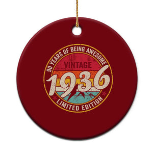 90th Birthday Ceramic Ornament Vintage 1936 Limited Edition Funny 90 Year Old Gift
