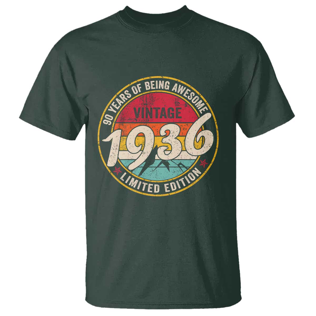 90th Birthday T Shirt Vintage 1936 Limited Edition Funny 90 Year Old Gift