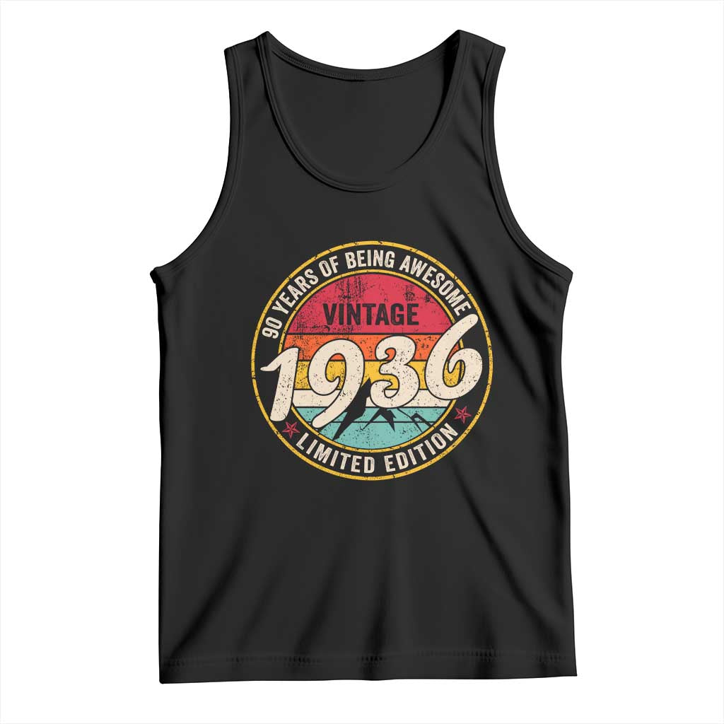 90th Birthday Tank Top Vintage 1936 Limited Edition Funny 90 Year Old Gift