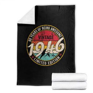 80th Birthday Throw Blanket Vintage 1946 Limited Edition Funny 80 Year Old Gift