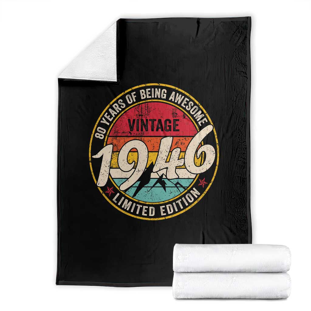 80th Birthday Throw Blanket Vintage 1946 Limited Edition Funny 80 Year Old Gift