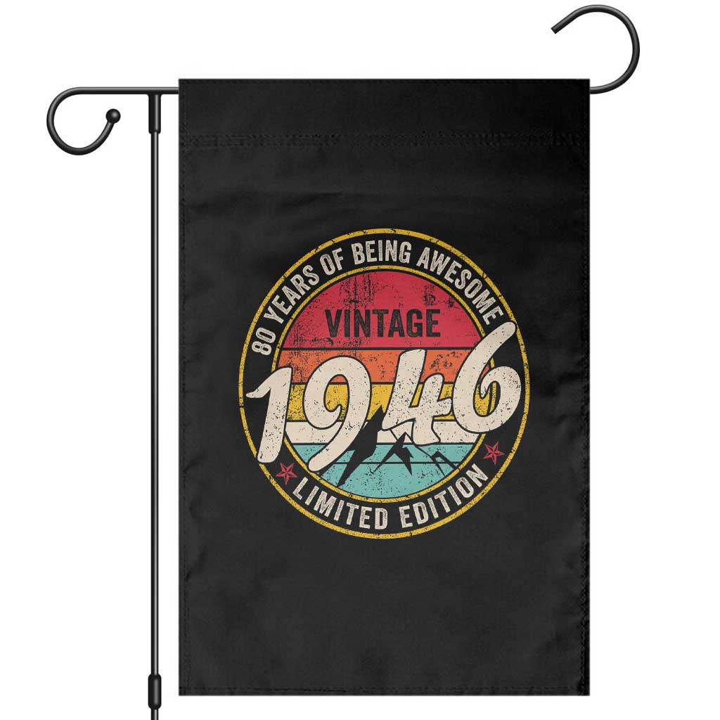 80th Birthday Garden Flag Vintage 1946 Limited Edition Funny 80 Year Old Gift