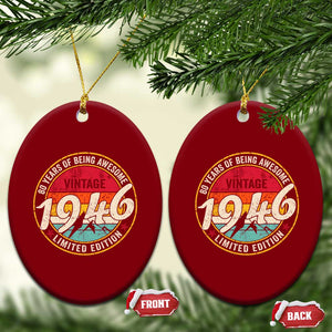 80th Birthday Ceramic Ornament Vintage 1946 Limited Edition Funny 80 Year Old Gift