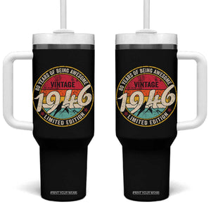 80th Birthday Tumbler With Handle Vintage 1946 Limited Edition Funny 80 Year Old Gift