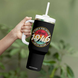80th Birthday Tumbler With Handle Vintage 1946 Limited Edition Funny 80 Year Old Gift