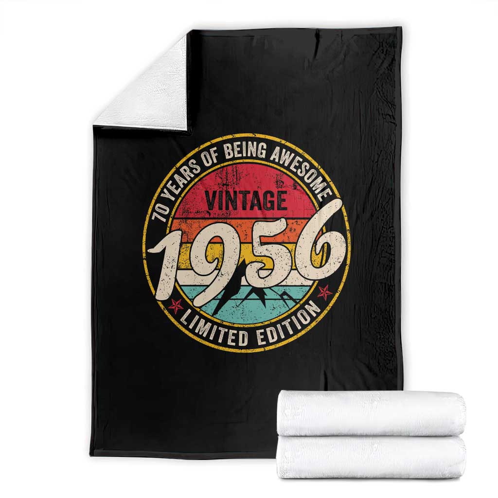 70th Birthday Throw Blanket Vintage 1956 Limited Edition Funny 70 Year Old Gift