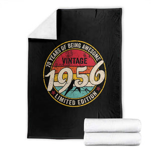 70th Birthday Throw Blanket Vintage 1956 Limited Edition Funny 70 Year Old Gift