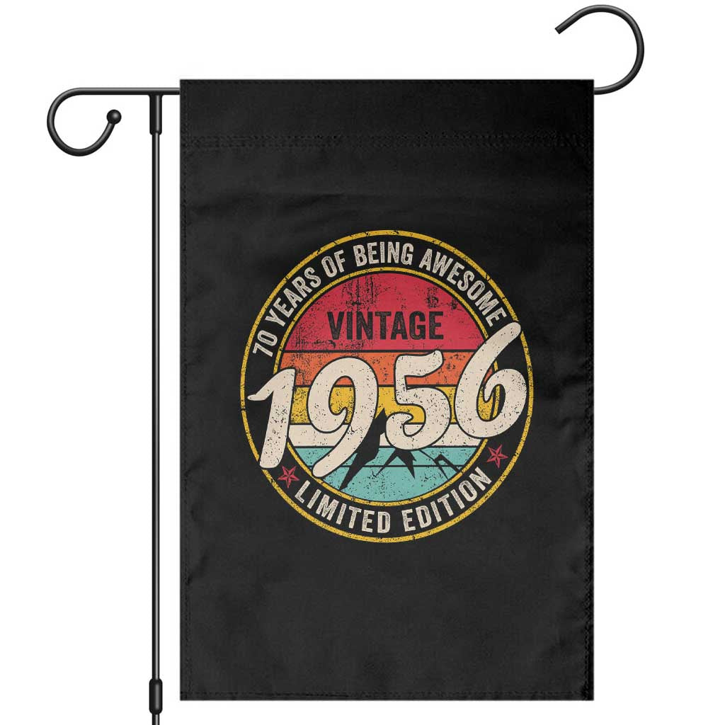 70th Birthday Garden Flag Vintage 1956 Limited Edition Funny 70 Year Old Gift
