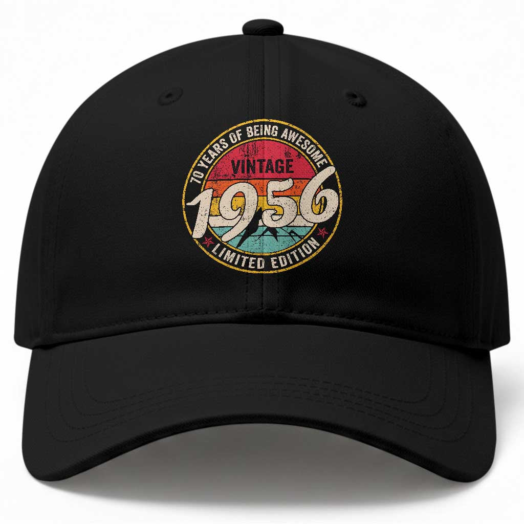70th Birthday Baseball Cap Vintage 1956 Limited Edition Funny 70 Year Old Gift