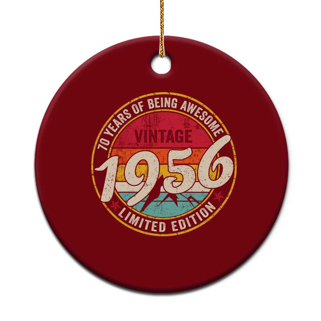70th Birthday Ceramic Ornament Vintage 1956 Limited Edition Funny 70 Year Old Gift
