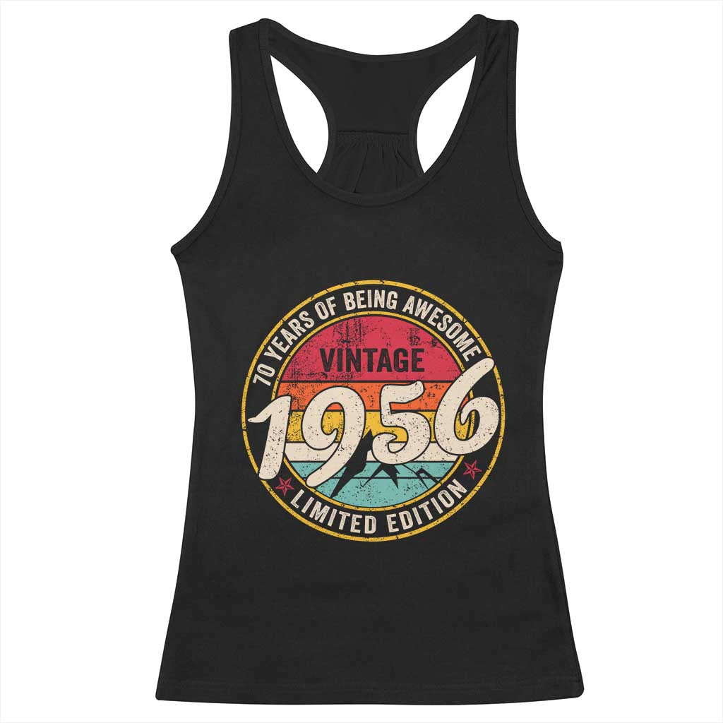 70th Birthday Racerback Tank Top Vintage 1956 Limited Edition Funny 70 Year Old Gift