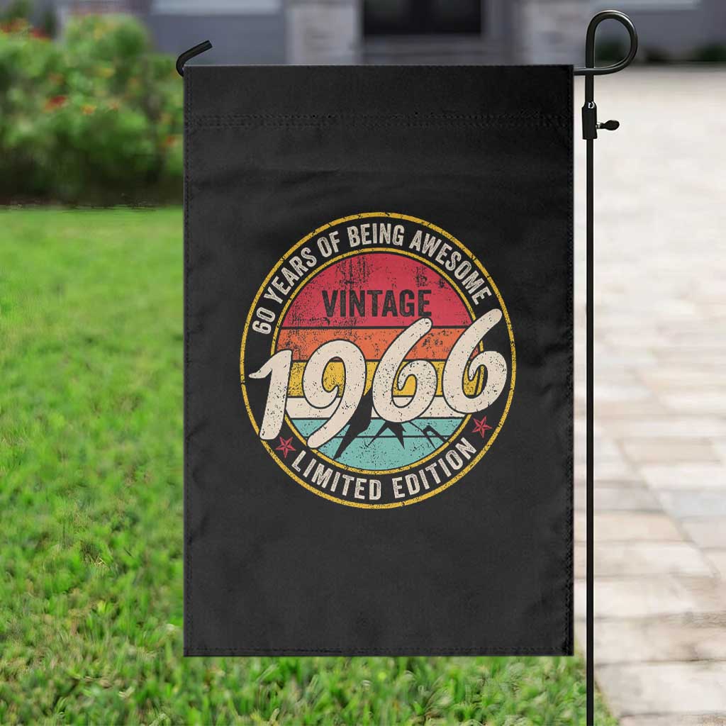 60th Birthday Garden Flag Vintage 1966 Limited Edition Funny 60 Year Old Gift