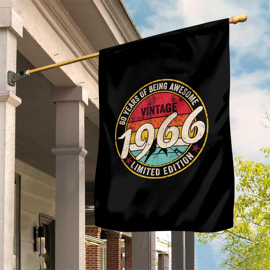 60th Birthday Garden Flag Vintage 1966 Limited Edition Funny 60 Year Old Gift