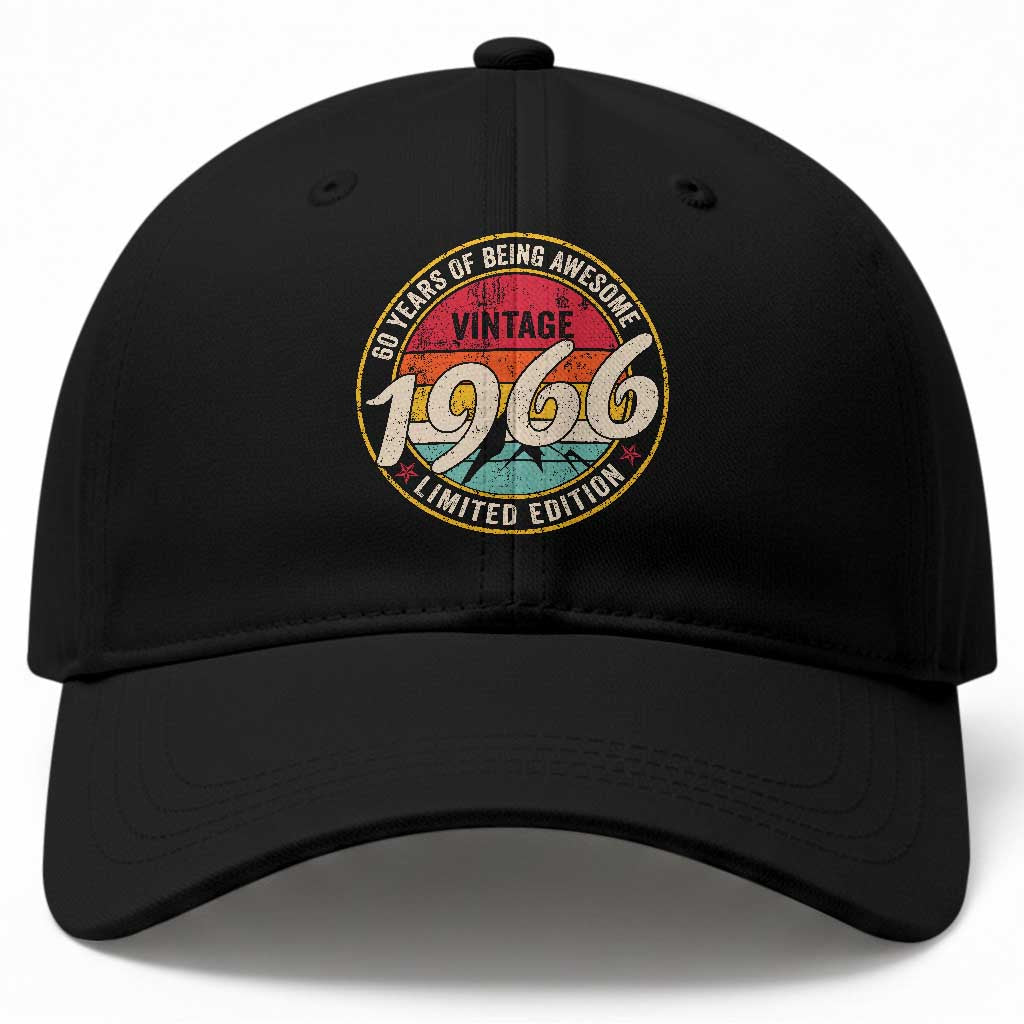 60th Birthday Baseball Cap Vintage 1966 Limited Edition Funny 60 Year Old Gift