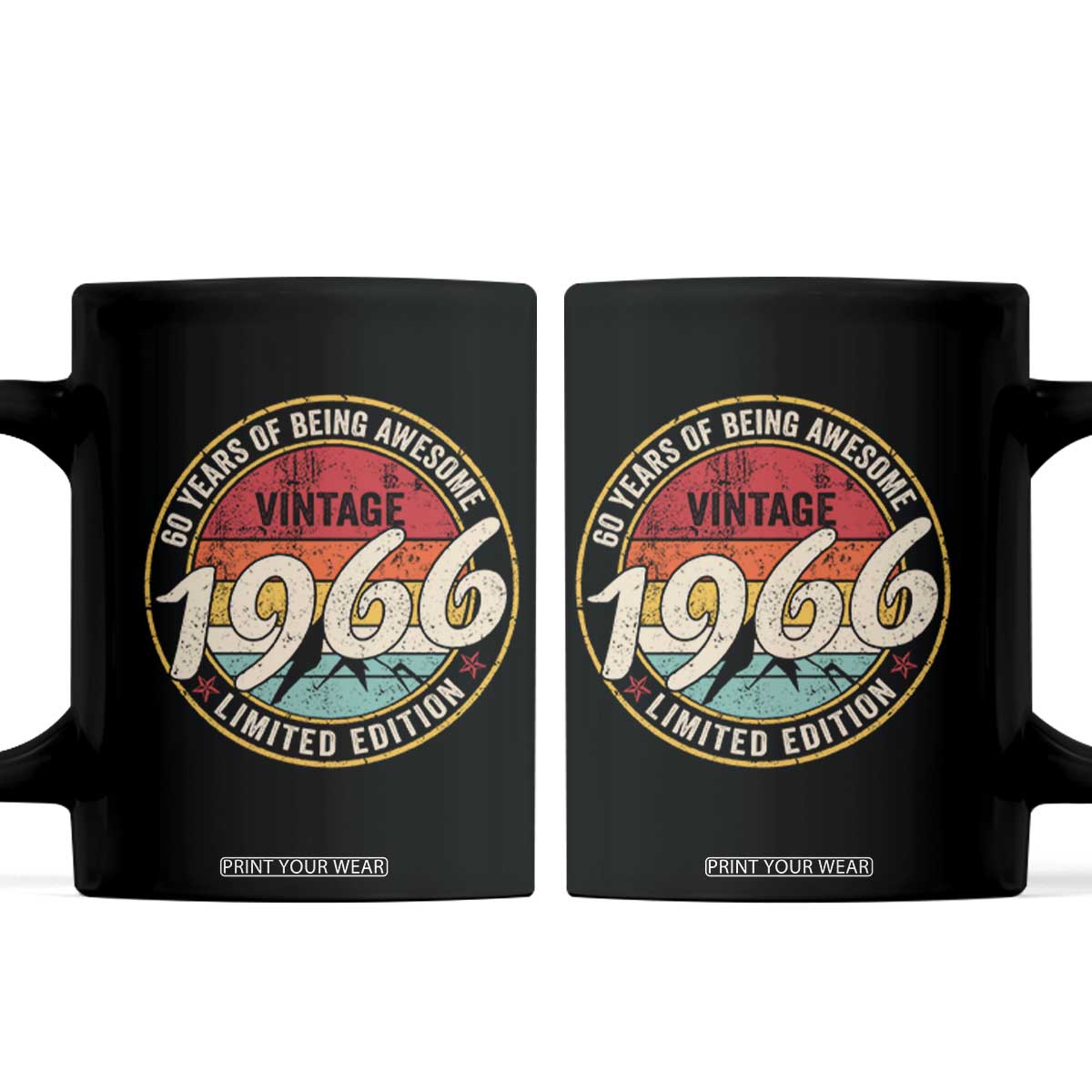 60th Birthday Coffee Mug Vintage 1966 Limited Edition Funny 60 Year Old Gift