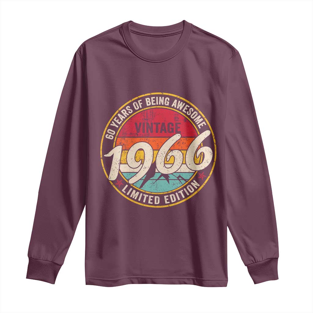 60th Birthday Long Sleeve Shirt Vintage 1966 Limited Edition Funny 60 Year Old Gift