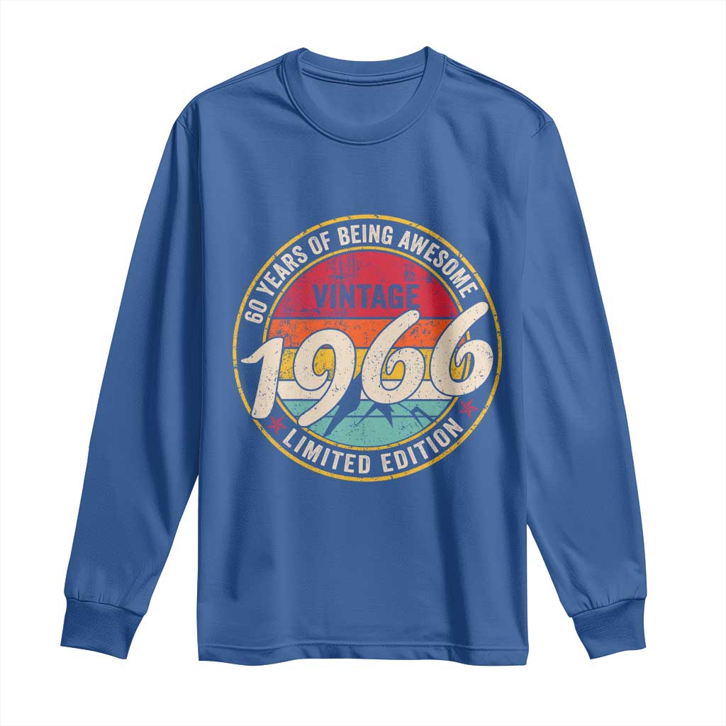 60th Birthday Long Sleeve Shirt Vintage 1966 Limited Edition Funny 60 Year Old Gift
