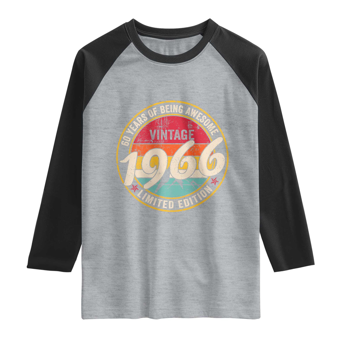 60th Birthday Raglan Shirt Vintage 1966 Limited Edition Funny 60 Year Old Gift