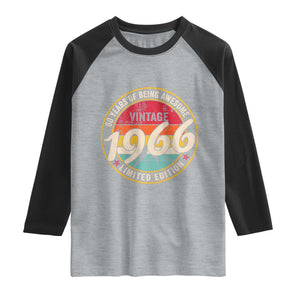 60th Birthday Raglan Shirt Vintage 1966 Limited Edition Funny 60 Year Old Gift