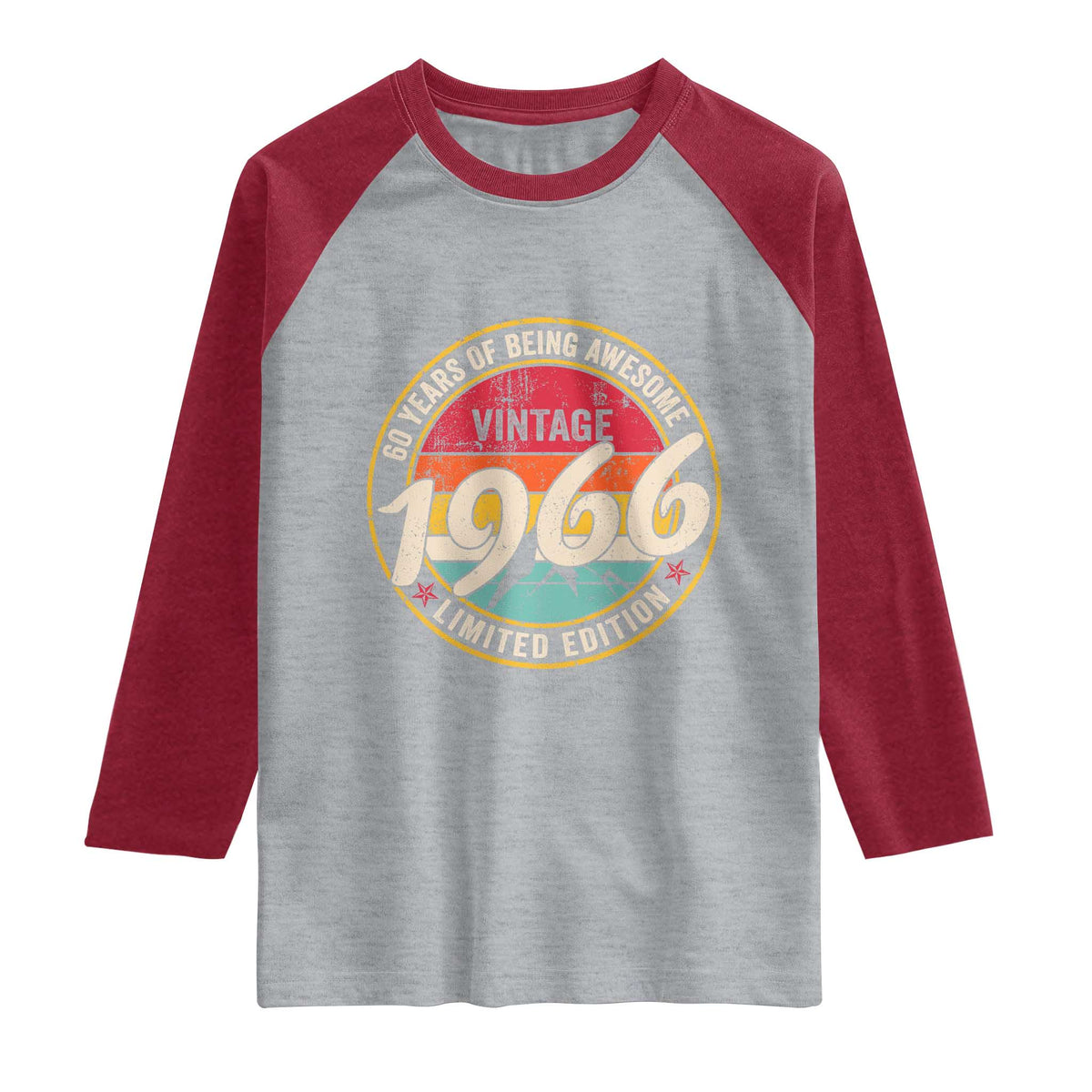 60th Birthday Raglan Shirt Vintage 1966 Limited Edition Funny 60 Year Old Gift