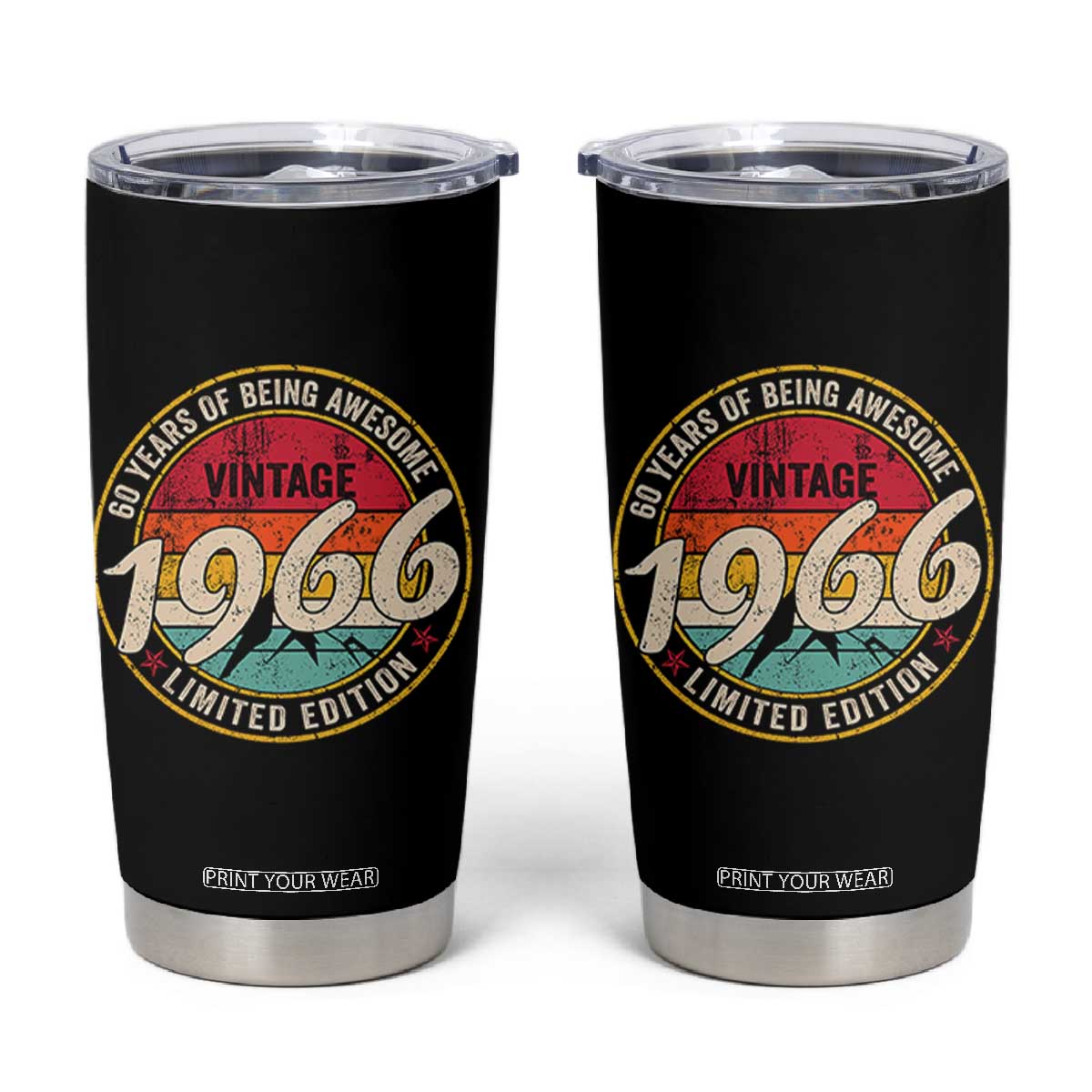 60th Birthday Tumbler Cup Vintage 1966 Limited Edition Funny 60 Year Old Gift