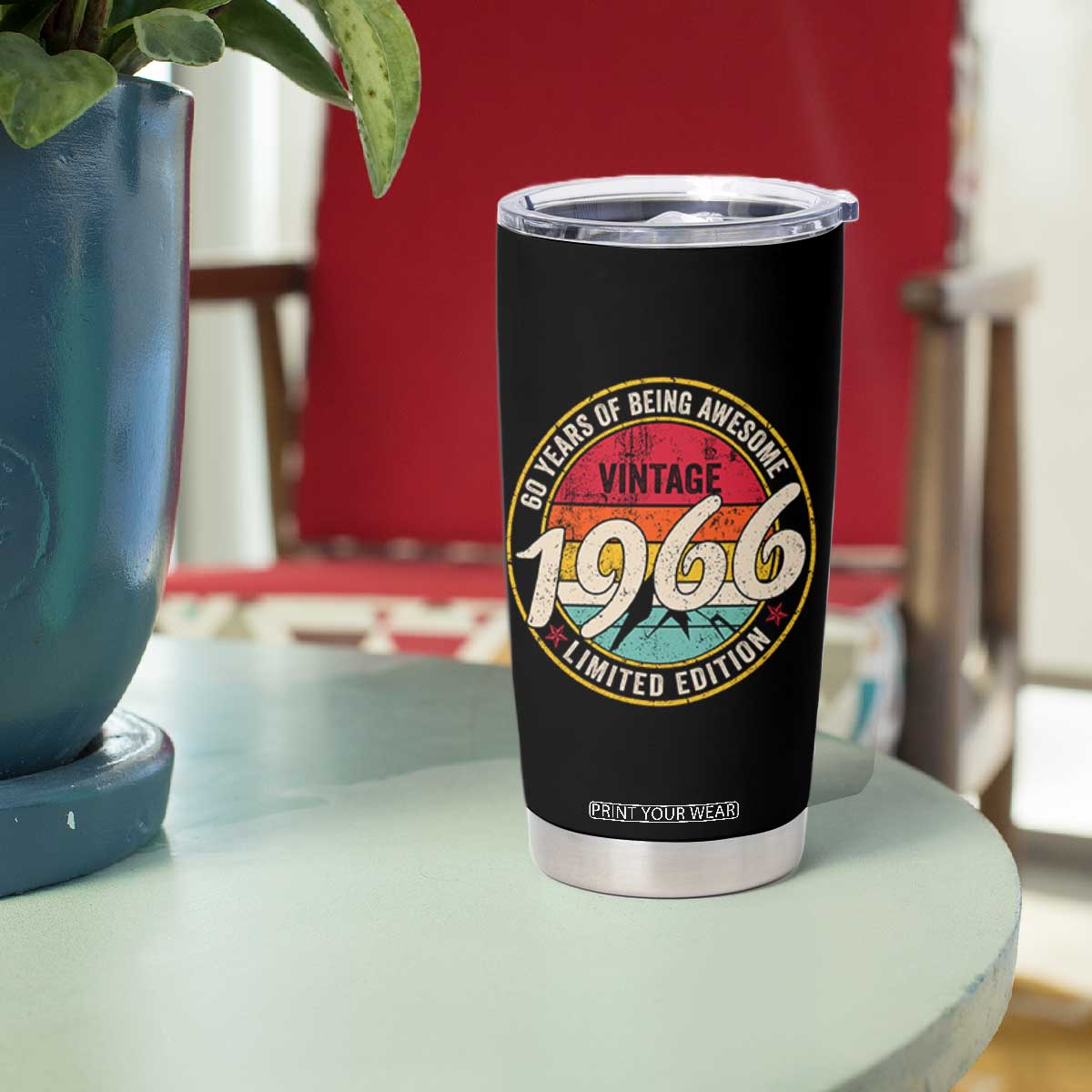60th Birthday Tumbler Cup Vintage 1966 Limited Edition Funny 60 Year Old Gift