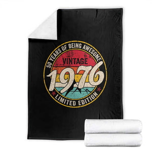 50th Birthday Throw Blanket Vintage 1976 Limited Edition Funny 50 Year Old Gift