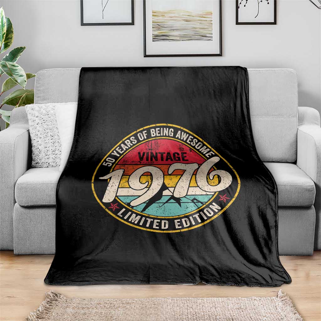 50th Birthday Throw Blanket Vintage 1976 Limited Edition Funny 50 Year Old Gift