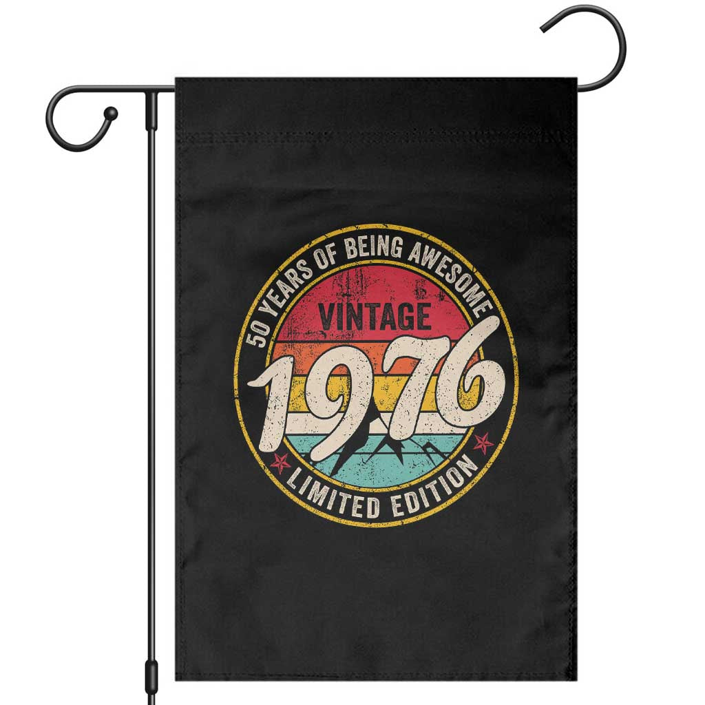50th Birthday Garden Flag Vintage 1976 Limited Edition Funny 50 Year Old Gift