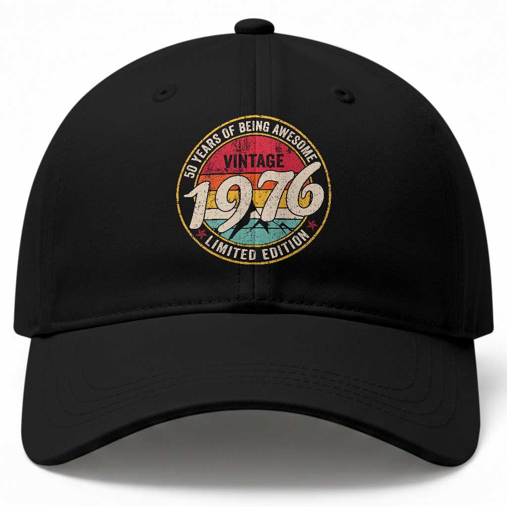 50th Birthday Baseball Cap Vintage 1976 Limited Edition Funny 50 Year Old Gift