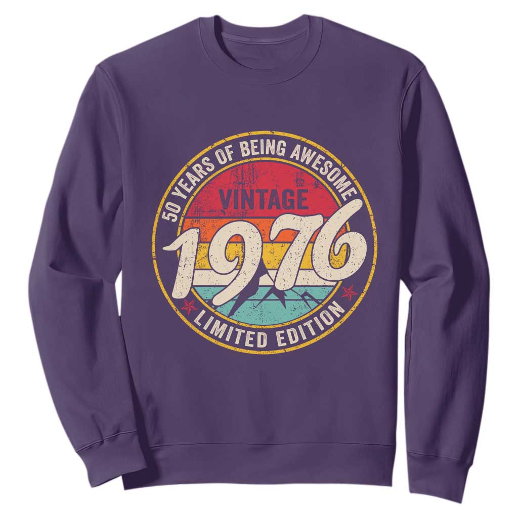 50th Birthday Sweatshirt Vintage 1976 Limited Edition Funny 50 Year Old Gift