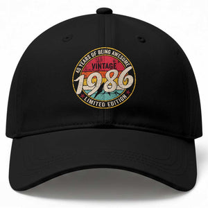 40th Birthday Baseball Cap Vintage 1986 Limited Edition Funny 40 Year Old Gift