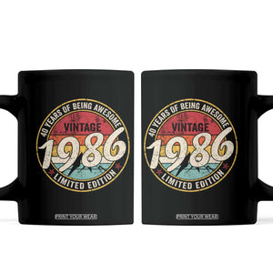 40th Birthday Coffee Mug Vintage 1986 Limited Edition Funny 40 Year Old Gift