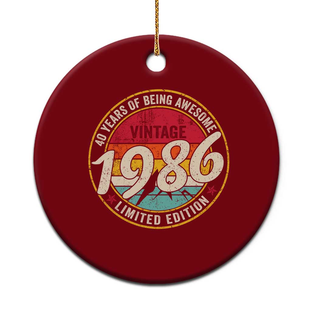 40th Birthday Ceramic Ornament Vintage 1986 Limited Edition Funny 40 Year Old Gift