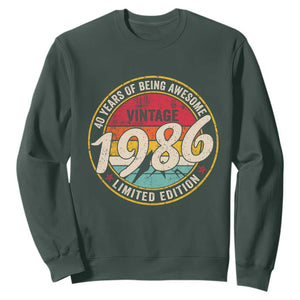 40th Birthday Sweatshirt Vintage 1986 Limited Edition Funny 40 Year Old Gift