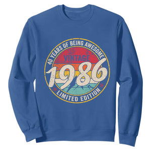 40th Birthday Sweatshirt Vintage 1986 Limited Edition Funny 40 Year Old Gift