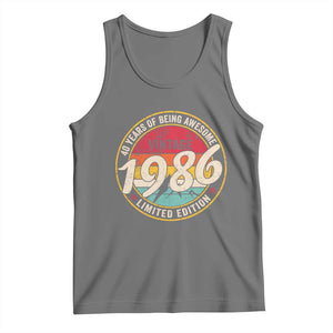 40th Birthday Tank Top Vintage 1986 Limited Edition Funny 40 Year Old Gift