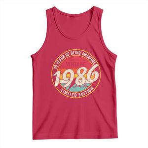 40th Birthday Tank Top Vintage 1986 Limited Edition Funny 40 Year Old Gift