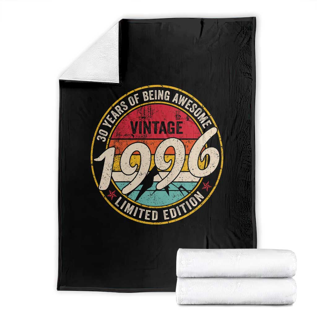 30th Birthday Throw Blanket Vintage 1996 Limited Edition Funny 30 Year Old Gift