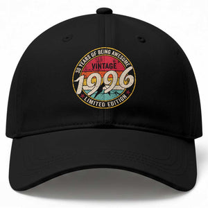 30th Birthday Baseball Cap Vintage 1996 Limited Edition Funny 30 Year Old Gift